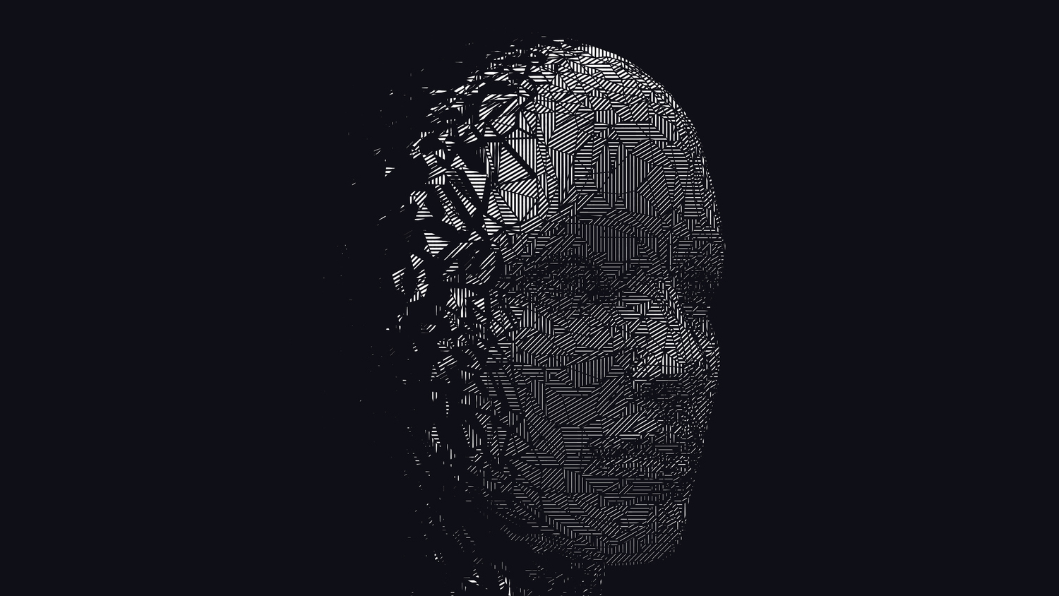 Et AI-generert ansikt som illustrerer skyggesiden og problemene ved AI